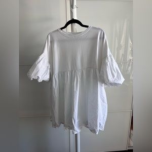 White Puff Dress Zara